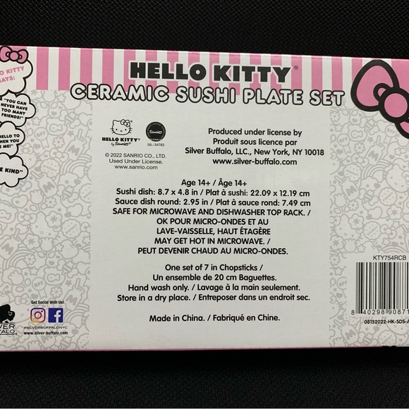 New Hello Kitty Ceramic Sushi Plate Set  - 3 Pc - Picture 4 of 4